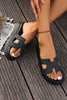 Beige Cutout Design Open Toe Platform Slippers (Run Small, Size Up)