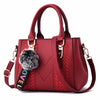 Embroidery Messenger Bags Women Leather Handbags Bags for Women Sac a Main Ladies hair ball Hand Bag