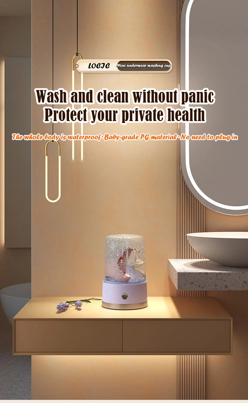 New Wireless Washing Machine Portable Travel Underwear And Socks Laundry Bucket,  Charging Mini Clothes Washing Cup 2-speed Time