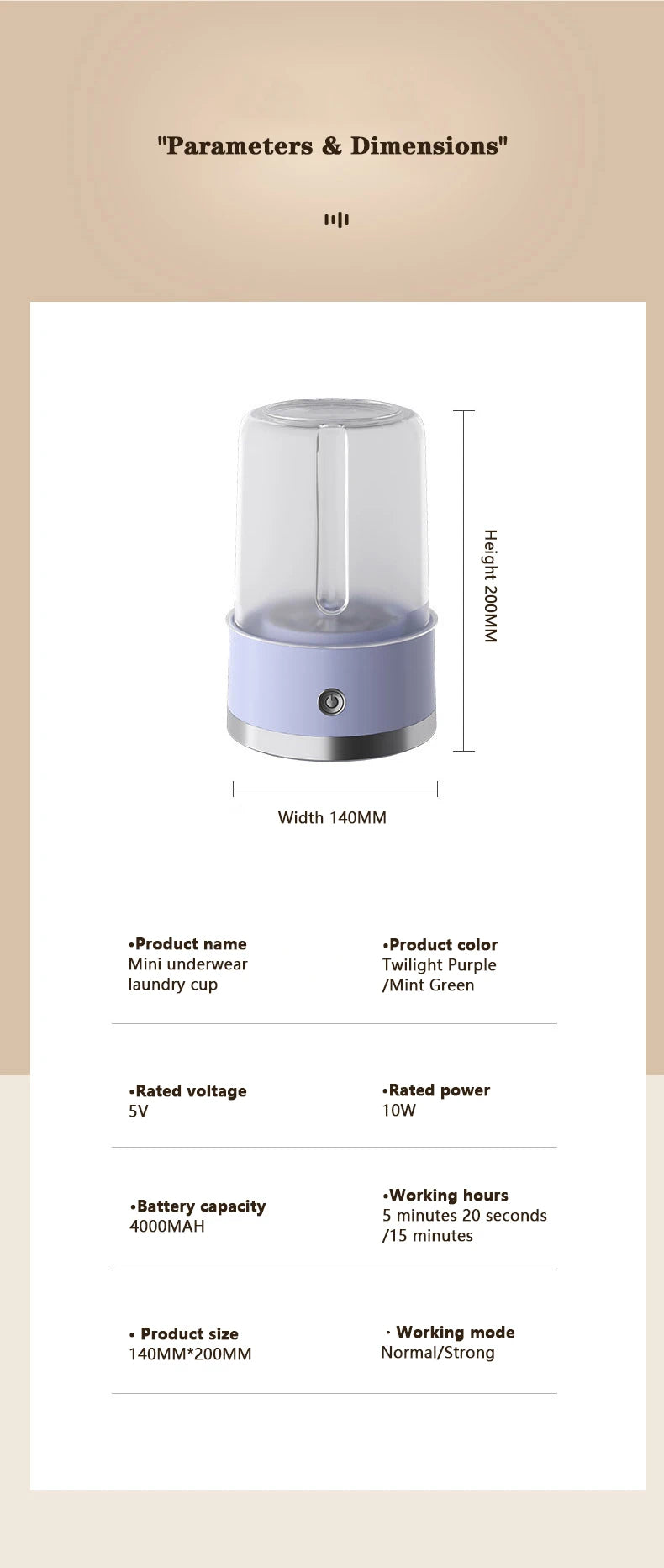 New Wireless Washing Machine Portable Travel Underwear And Socks Laundry Bucket,  Charging Mini Clothes Washing Cup 2-speed Time